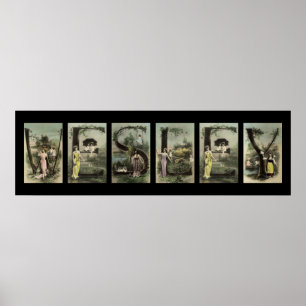 Affiche LETTRE WESLEY Alphabet Nom Art