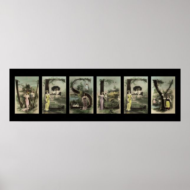 Affiche LETTRE WESLEY Alphabet Nom Art (Devant)