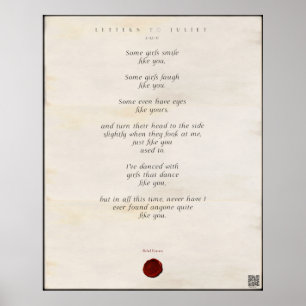 Affiche Lettres à Juliette Imprimé 🌹🗡 44/49