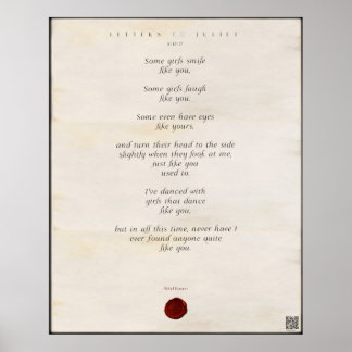 Affiche Lettres à Juliette Imprimé 🌹🗡 44/49
