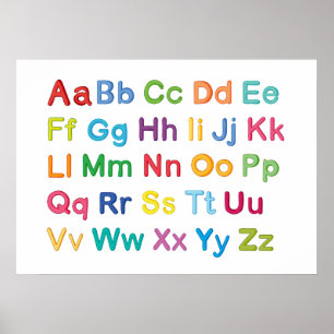 Affiche Lettres alphabet anglais coloré tutor