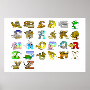 Affiche Lettres alphabet animal