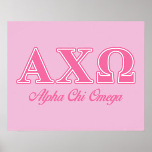 Affiche Lettres Alphi Chi Omega rose