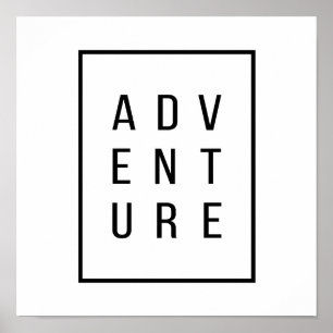 Affiche Lettres d'aventure - Citation minimaliste moderne