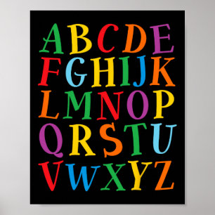 Affiche Lettres de couleur drôles Alphabet Apprendre Abcs