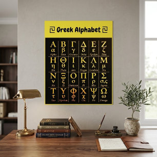 Affiche Lettres de l'alphabet grec de A à Z dans l'ordre P