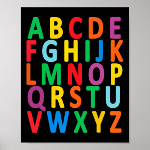 Affiche Lettres majuscules Alphabet Apprendre Abc Garçon F