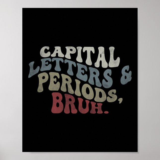 Affiche Lettres Majuscules Et Points Bruh  (Devant)