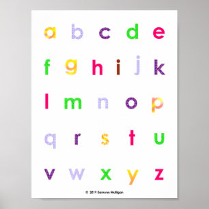 Affiche Lettres minuscules de l'alphabet
