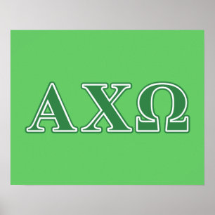 Affiche Lettres vertes d'Alphi Chi Omega