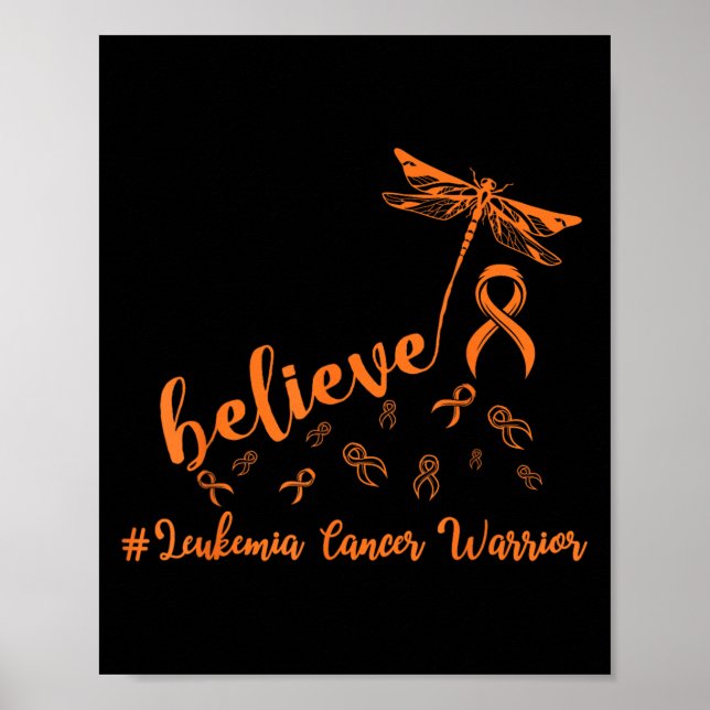 Affiche Leucémie Cancer Guerrier libellule croire espoir (Devant)