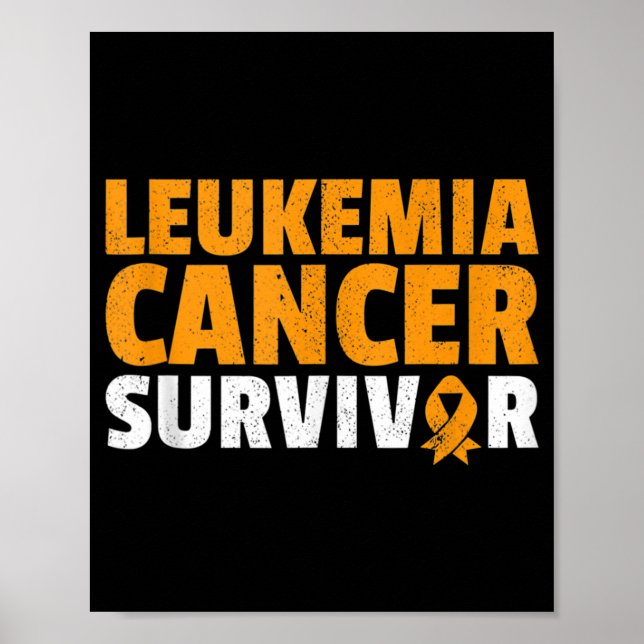 Affiche Leucémie Cancer Survivant Orange Ribbon Sensibilis (Devant)