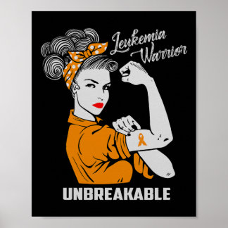 Affiche Leucémie Guerrier Incassable Conscience Cadeau Com