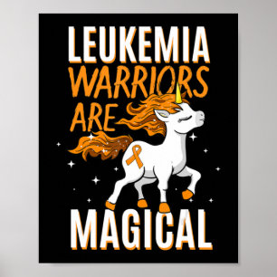 Affiche Leucémie guerrier Magique Unicorne Orange Ruban He