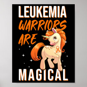 Affiche Leucémie guerrier Magique Unicorne Orange Ruban He
