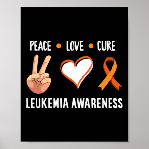 Affiche Leucémie Guerrier Paix Amour Cure Leucémie Cancer 