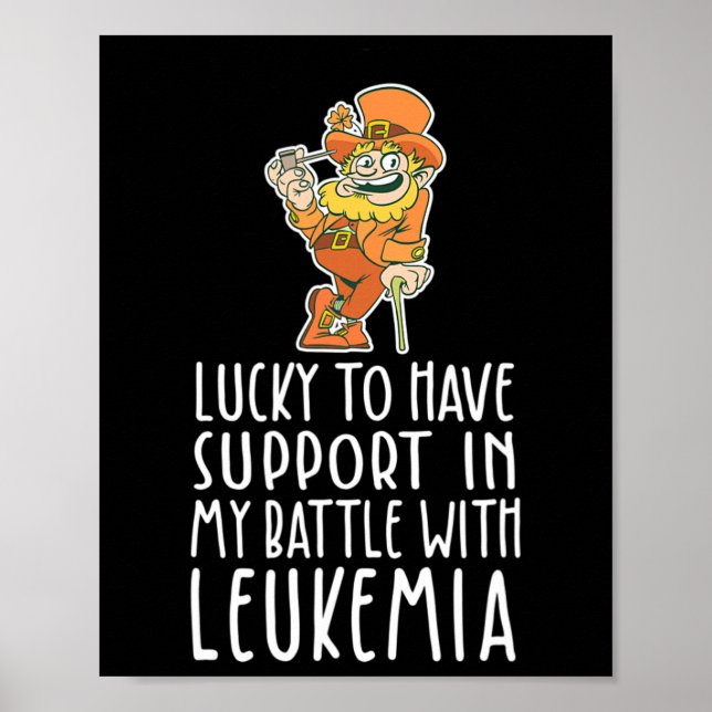 Affiche Leucémie leprechaun A à quatre feuilles de st patr (Devant)