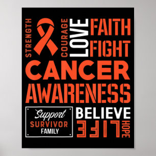 Affiche Leucémie Lutter contre le cancer Ruban 3
