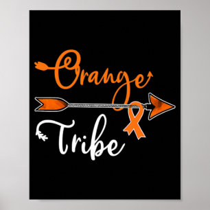 Affiche Leucémie rénale Cancer Sensibilisation Orange Ribb