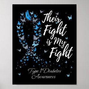 Affiche Leur combat est mon combat T1d Type 1 Diabète Laur