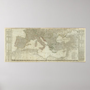 Affiche L'Europe divisée en royaumes, empires