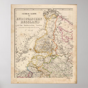 Affiche L'Europe, Russie, Finlande