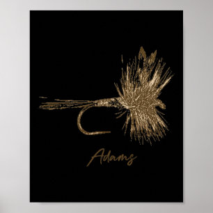 Affiche Leurre de pêche à la mouche Adams Vintage