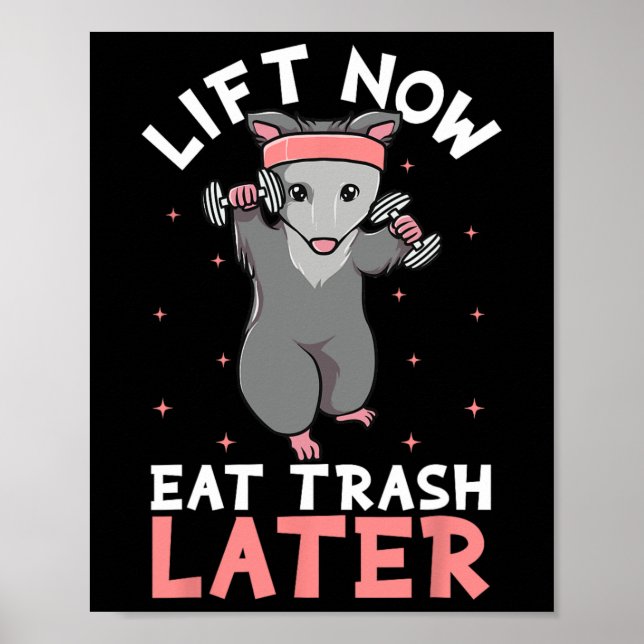 Affiche Levage Opossum Drôle Entraînement Cadeau Bodybuild (Devant)