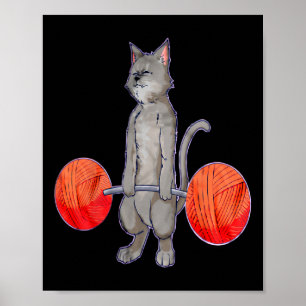 Affiche Levant à la mort Gray Chat Poids Bodybuilding Wi