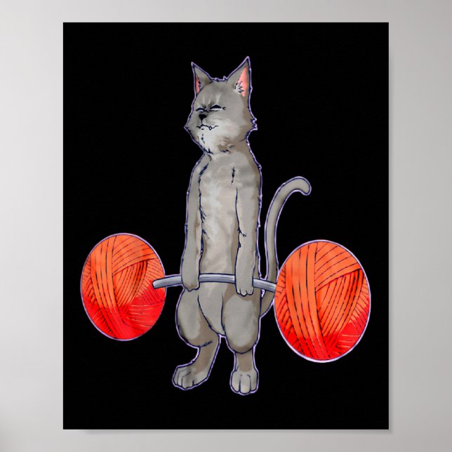 Affiche Levant à la mort Gray Chat Poids Bodybuilding Wi (Devant)