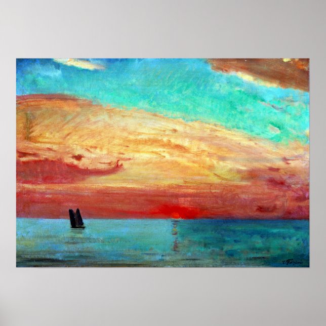 Affiche Levée de soleil de Fujishima Takeji au-dessus de l (Devant)