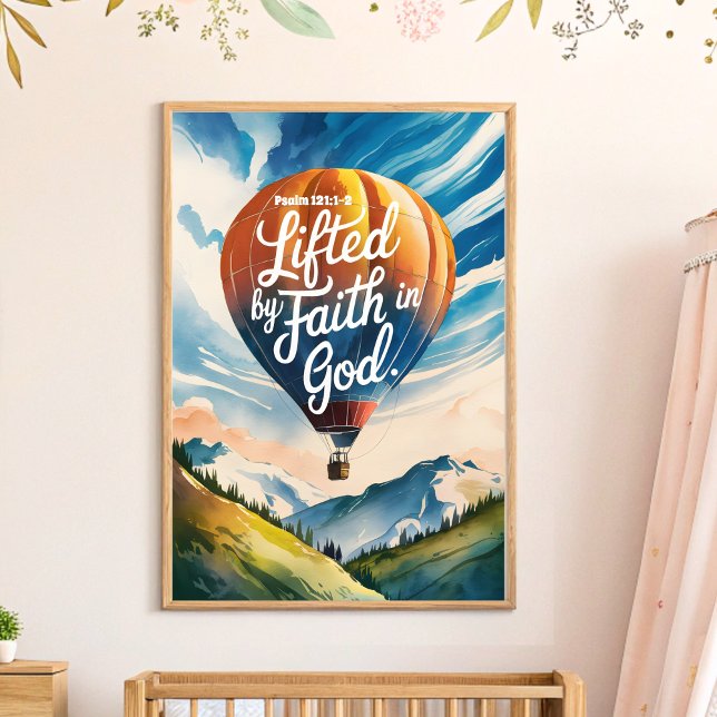 Affiche Levée par la foi en Dieu Christian Nursery Wall Ar (Créateur téléchargé)
