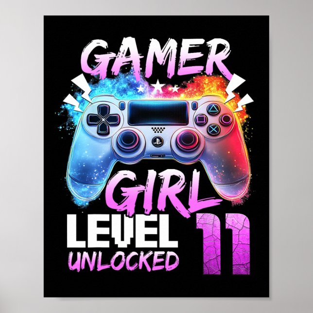 Affiche Level 11 Unlocked Awesome 2014 Video Game 11th Bir (Devant)