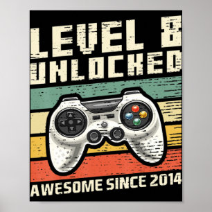 Affiche Level 8 Awesome 2014 Video Game 8th Birth