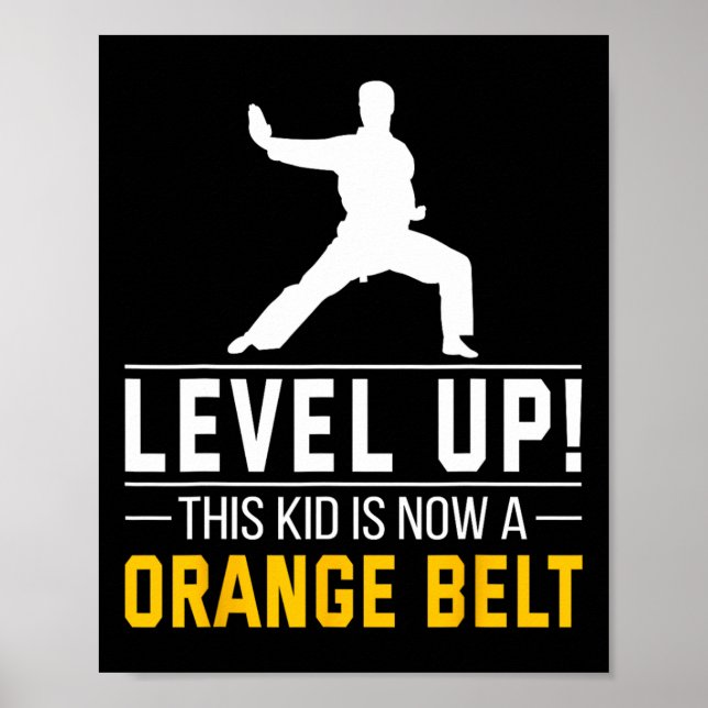 Affiche Level Up! This Kid Is Now A Orange Belt Karate Awa (Devant)