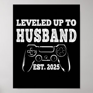 Affiche Leveled Jusqu'Au Mari 2025 Récemment Marié Groom J
