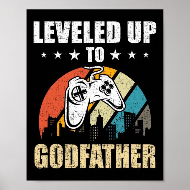 Affiche Leveled Jusqu'Au Parrain Vidéo Gamer Jeu 3 (Devant)