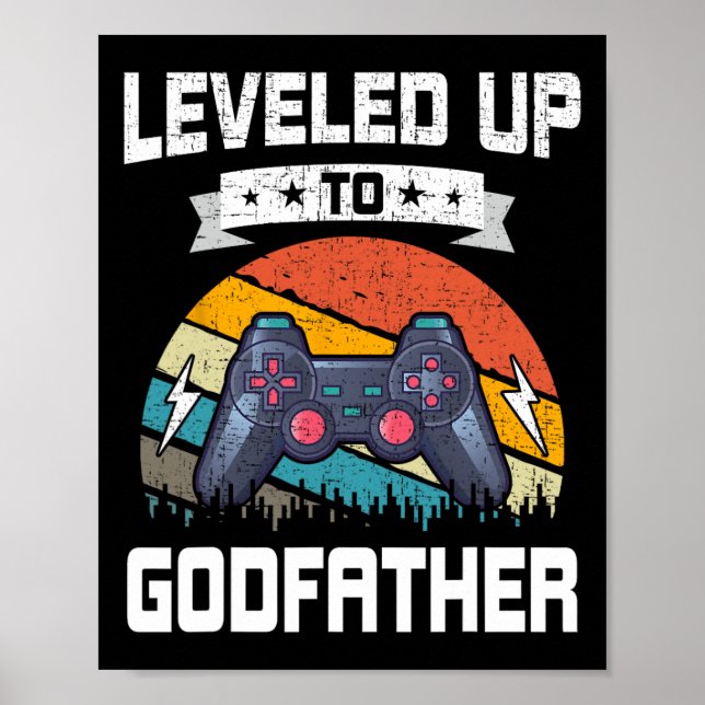 Affiche Leveled Jusqu'Au Parrain Vidéo Gamer Jeu 4 (Devant)