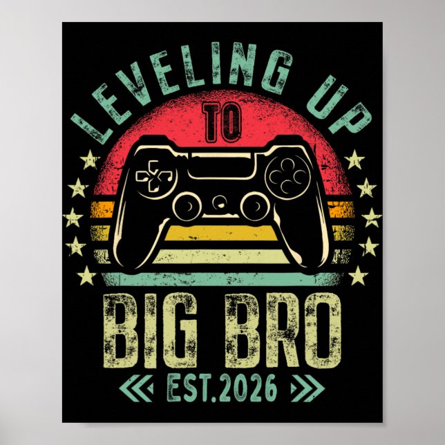 Affiche Leveling Up To Big Brother 2026 Funny New Gamer Bo (Devant)