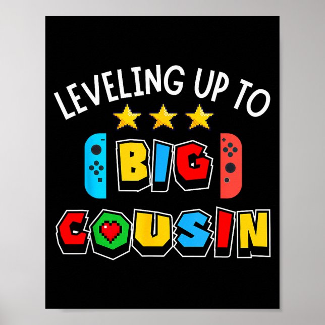 Affiche Leveling Up To Big Cousin Funny Gaming Video Game  (Devant)