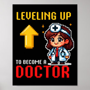 Affiche Levelup Doctor Ck To School Funny Gamer Girls