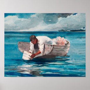 Affiche L'Éventail à eau (vers 1888–1889) Winslow Homer