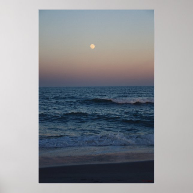 Affiche Lever de lune au-dessus de l'océan #4705 (Devant)