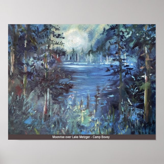 Affiche Lever De Lune Au-Dessus Du Lac Metzger (Devant)