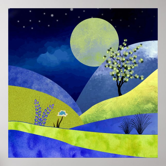 Affiche Lever de lune de printemps (Devant)