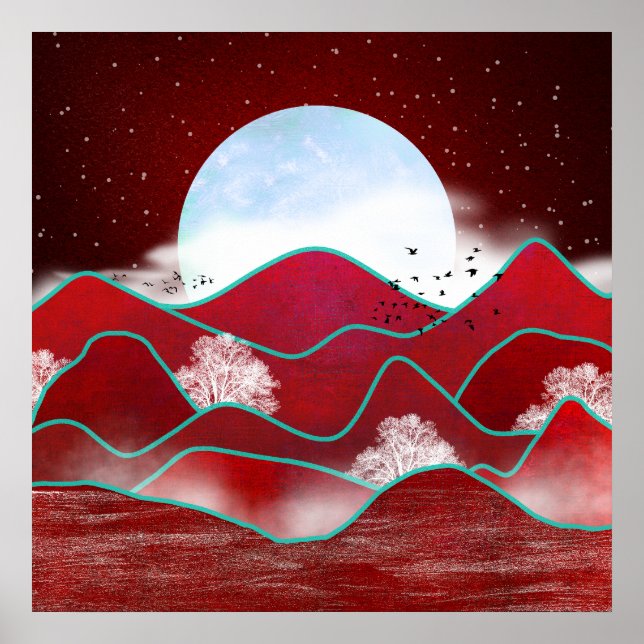 Affiche Lever de lune rouge (Devant)