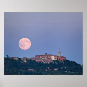 Affiche Lever de lune sur Pienza