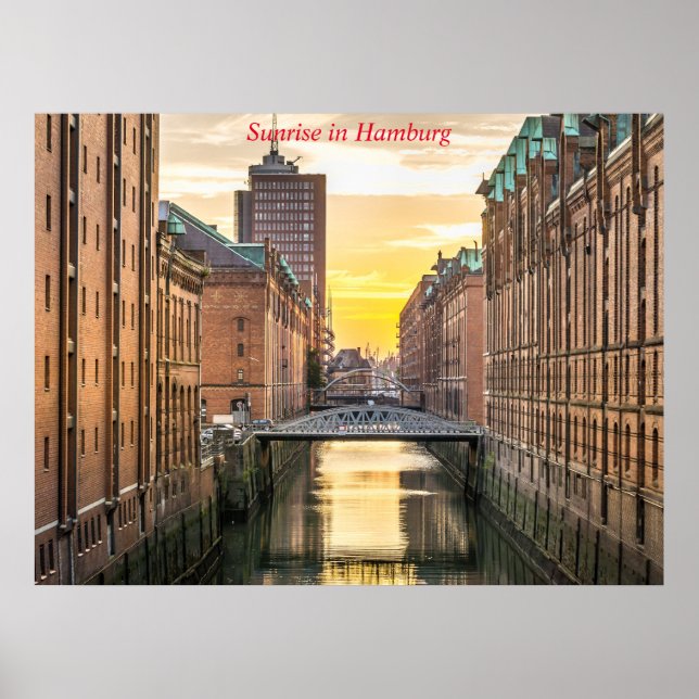Affiche Lever de soleil à Hambourg (Devant)