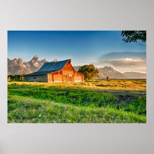 Affiche Lever de soleil à la grange de Moulton