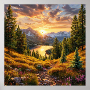 Affiche Lever de soleil alpin à couper le souffle sur une